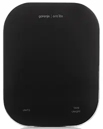 Ваги кухонні 10кг AAAx3 в комплекті скло чорний Gorenje kuh0015489