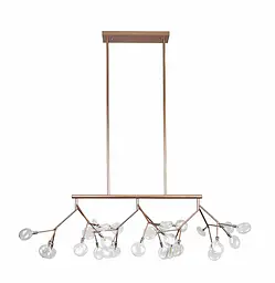 Люстра стельова LED Levistella 918LP264-27 RS+CL, 27 плафонів, рожеве золото, сучасний стиль для дому