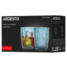 Набір склянок ARDESTO 300мл, 2шт, скло, блакитний (AR2630SBL) - мініатюра 6