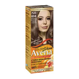 Cтійка крем-фарба для волосся Acme Avena Shine Color №634 Карамельно-каштановий
