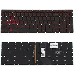 Клавіатура для ноутбука ACER (Nitro: AN515-41) rus чорний без фрейма підсвічування клавіш