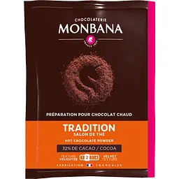 Уцінка. Суха суміш Monbana Tradition Chocolate Powder для приготування гарячого шоколаду 100 шт x 20 г   - мініатюра 1