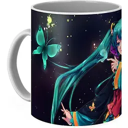 Кухоль GeekLand Вокалоїди Vocaloid Хацуне Міку Hatsune Miku Лука та Міку VC 02.03 330 мл білий - мініатюра 2