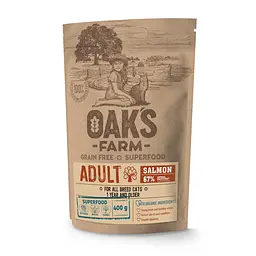 Сухий беззерновий корм для дорослих кішок від 1 року з лососем Grain Free Salmon Adult Cat 400g