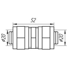 Муфта проміжна APE 703 L 20x20 000000851 - мініатюра 3