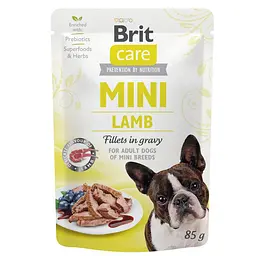 Вологий корм Brit Care Mini для собак з філе ягняти в соусі 85 г (арт.100215/4401)