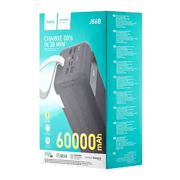 Power Bank Hoco J86B Electric 22.5W fully compatible power bank 60000mAh Black - мініатюра 2