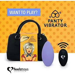 Вібратор у трусики FeelzToys Panty Vibrator Purple з пультом ДК 6 режимів роботи сумочка-чохол - мініатюра 2
