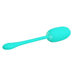 Віброяйце Pretty Love Kirk Super Soft Silicone 19.7 см бірюзовий - мініатюра 4