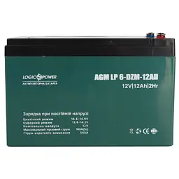 Батарея до ДБЖ LogicPower 12V 12Ah LP-6-DZM-12 (9172) - мініатюра 2