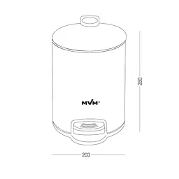 Відро для сміття МVM з кришкою та педаллю 5 л (BIN-16 5L SS) - мініатюра 5