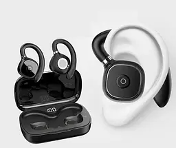 Бездротові кісткові Bluetooth навушники TWS Y1 зі спортивними дужками за вухо Чорні - мініатюра 3