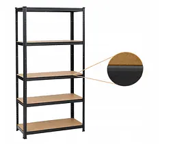 Стелаж LEOBRO Premium Black 150 х 70 х 30 см, 175кг/полиця, 5 полиць (LB-R113)