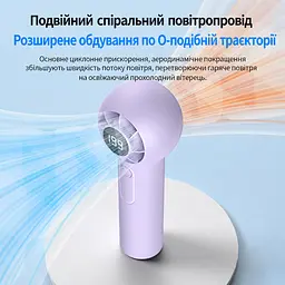 Портативний складний вентилятор з LED-екраном / Вентилятор ручний акумуляторний Jet Turbo Т-237 - мініатюра 2