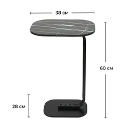Приставний столик Fabrika KRIS Marble Black  - мініатюра 4