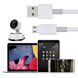 Кабель USB - micro USB для зарядки та живлення 14 м Digital Білий (USB-micro 14m) - мініатюра 2