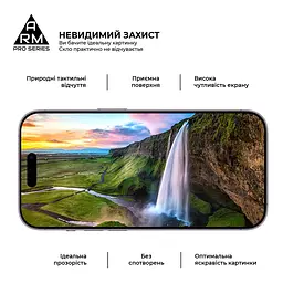 Захисне скло на Apple iPhone 14 Pro з олеофобним покриттям, Pro, повне проклеювання, антистатичний і пиловідштовхуючий шар, 9H, самоклеючеся, 2.5D, на весь екран, антистатичний клей, ArmorStandart (ARM61967) - мініатюра 4