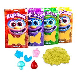 Кінетичний пісок Strateg Magic sand жовтий 1 кг (39404-5) - мініатюра 3