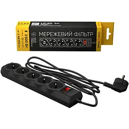 Мережевий фільтр живлення LogicPower LP-X5 PREMIUM, 3m black (9584)