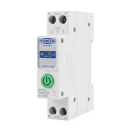 Розумний автоматичний вимикач з Wi-Fi (Tuya) TOMZN TOB9S-VAP 63A з моніторингом енергоспоживання та захисним реле напруги (51-00122)