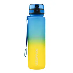 Пляшка для води UZSPACE 3038Yellow-Blue 1000 мл, жовто блакитна