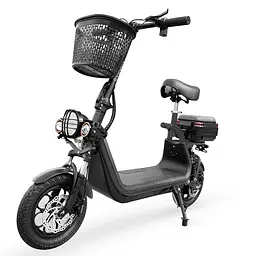 Електросамокат EVOBIKE Zen U12 MAX 2025 року чорний | електросамокат з трьома фарами, корзинкою та багажником