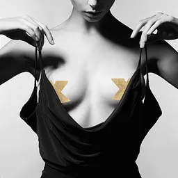 Пестіс-стикини Bijoux Indiscrets Flash Cross Gold наклейки на соски One size - мініатюра 2