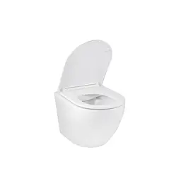 Унітаз підвісний Kroner Harz WHI493736 RIMLESS безобідковий з сидінням Slim Duroplast / Soft-close / Quick relase (KH493736WHIR), Білий - мініатюра 4