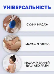 Масажна щітка рукавичка силіконова антицелюлітна Синій 87667 - мініатюра 4