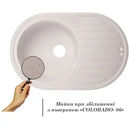Кухонна мийка Lidz 780x500/200 COL-06 бежева (LIDZCOL06780500200) - мініатюра 3