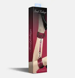 Поножі Feral Feelings – Ankle Restraints Burgundy, натуральна шкіра - мініатюра 2