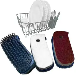 Набір щіток для миття та чистки Hudraulic Cleaning Brush універсальна кухонна чистяча, набір з 3 шт. - мініатюра 3