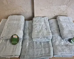 Набір бамбукових турецьких махрових рушників Cestepe 50х90 3 штуки + 70х140 3 штуки Bamboo Zumrut Light Blue - мініатюра 4