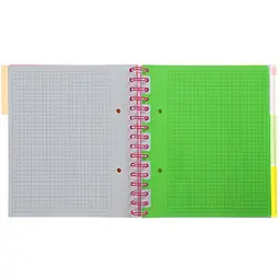 Зошит на пружині Buromax Neon В5 (170x205) 120 аркушів 3 PVC розділювачі рожевий (BM.24359911-10) - мініатюра 2