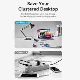 Зарядний пристрій Vention 4xUSB 100 Вт (2xUSB-C + 2xUSB-A) PD 3.0/QC 3.0/GaN чорний (FBSBG-EU) - мініатюра 2