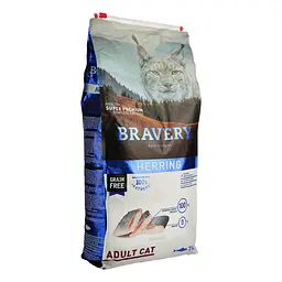 Сухий корм для котів Bravery Herring Adult Cat з оселедцем 7 кг (0661 BR HERR _7KG) - мініатюра 3