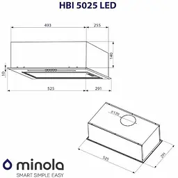 Витяжка вбудована Minola HBI 5025 I LED - мініатюра 10