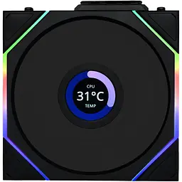 Комплект вентиляторів Lian Li UNI Fan TL WIRELESS LCD 120-3 (G99.12TLLCD1W3B.00) Black - мініатюра 3