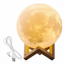 Нічник Лампа Місяць Magic 3D Moon Light на акумуляторі, 6 кольорів, діаметр 13 см