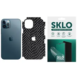Захисна плівка SKLO Back (тил+грані без кутів+лого) Snake для Apple iPhone 6/6s plus (5.5) Чорний