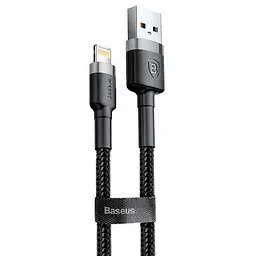 Дата кабель Baseus Cafule Lightning Cable 2.4A (1m) (CALKLF-B) Сірий/Чорний