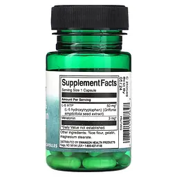 5-Гідрокситриптофан з Мелатоніном Ultra 5-HTP Melatonin - 30 вег.капсул - мініатюра 2