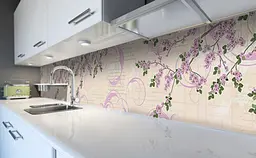 Вініловий кухонний фартух Намальована Сакура наклейка для кухні ПВХ Абстракція Happy Pocket Z181651 - мініатюра 6