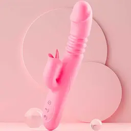 Вібратор з підігрівом та поступальними рухами Pretty Love силіконовий 25 см Рожевий - мініатюра 5