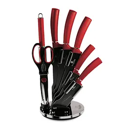 Набір ножів на підставці 8 предметів Metallic Line Burgundy Edition Berlinger Haus kuh0008906 - мініатюра 1
