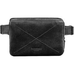 Шкіряна поясна сумка Dropbag Mini чорна Crazy Horse
