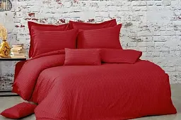Комплект постільної білизни Tag Tekstil LUXURY ST-1058 страйп-сатин Євро
