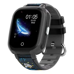 Дитячий смарт годинник телефон Lemfo D7 з GPS трекером, 4G SIM-картою, відеодзвінками, прослуховуванням, камерою, кнопкою SOS, IP67 та роботою до 5 днів Чорний