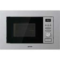 Мікрохвильова піч Gorenje вбудовувана, 20л, міх. управл., 800Вт, гриль, дисплей, інвертор, нерж