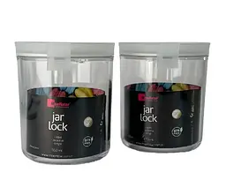 Набір контейнерів акрилових Motek Jarlock 2 шт круглої форми на 0,65 л (JAR-SET) - мініатюра 4